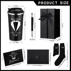 6 Pcs Best Man Gifts Wedding Proposal Gift for Best Man Groomsman 17Oz Office Cu