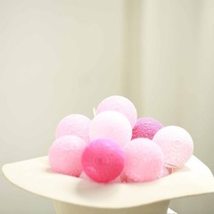 20 LED Blush Cotton Lights Globe Battery Wedding Centerpieces Decoration Party