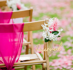 Yalikop 12 Pcs Wedding Reserved Seating Signs Row Reserved Signs for Chairs Rust