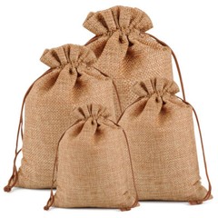 25 50 100 Wedding Hessian Burlap Jute Favour Gift Bags Jewelry Drawstring Pouch