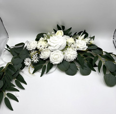 Artificial Arch Flowers Kit, 2Pcs Artificial Flower Arch Decor 2 Drapes Ivory