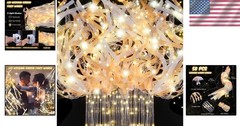Magical 58 PCS Silk Fairy Wands with Lights & Ribbons for Unforgettable Events