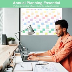 24″ x 36″ Exellewis 2026-2027 Academic Wall Calendar, July 2026 to June 2027,…