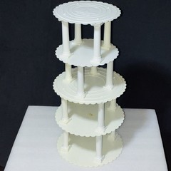 Wilton Decorator Preferred White Tiered Wedding Cake Stand Set Plates Columns