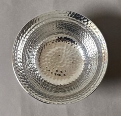 Compote Bowl Vase Polished Aluminum Revere Hammered 6″Dia 4″High Set/2