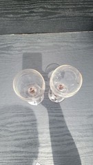 Bride And Groom Etched Champaign Glasses, Made In France. Hand Painted