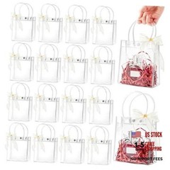PCS Clear Plastic Gift Bags with Handles, 5.9 x 4.92 x 50 5.9×4.92×2.75 Inch