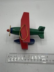 Hanging Airplane, Green, Red, Yellow, Blue, Great For Baby Room Wooden. Vintage