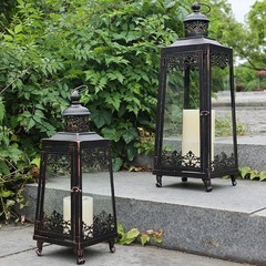 NEEDOMO Lanterns Decorative Outdoor & Indoor, Set of 2 2Pack, Bronze-25″+18″»