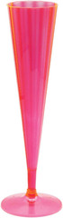 20 Count Hard Plastic Twopiece 5 Oz Champagne Flutes, Neon Pink