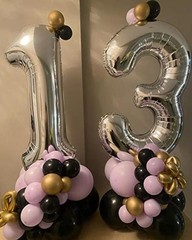 13 Number Balloons Giant Jumbo Huge 13 or 31 Foil 40 Inch Silver Silver 13