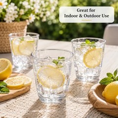 6 PCS Acrylic Drinking Cups, Clear Plastic Drinking Glasses Set, Reusable