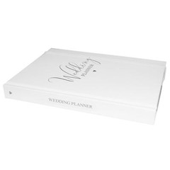 Wedding Planner Diary Organiser Book White Cover with Silver Wording