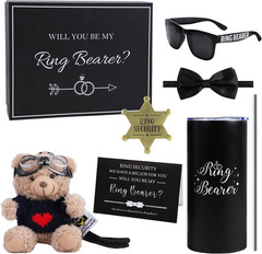 6Pcs Wedding Ring Bearer Gifts Set Wedding Party Favors Include 14 Oz Ring Beare