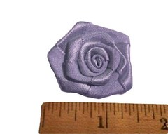 12 lavender satin ribbon large rose 1.25″ appliques