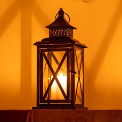 DECORKEY Lantern Decorative Indoor & Outdoor, Large 14.8», Black / 14.8»