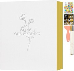 Álbum de fotos autoadhesivo para bodas, álbum de recortes de 80 páginas, álbumes