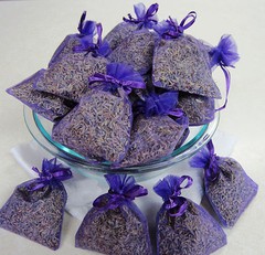 Set of 20 Lavender Sachets made with Purple Organza Bags