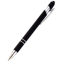 PASISIBICK 12-Piece Black Ballpoint Pen with Stylus Tip, 2 in 1 Stylish Metal…