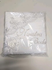 Elegant White Nuestra Boda Wedding Photo Album 11″x12″ 3 Ring Binder