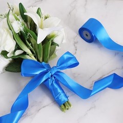 2 Inch x 25 Yards Wide Blue Satin Ribbon Solid Fabric 2 inch wide Royal Blue