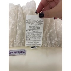 Vintage Cream Satin Lace Flower Rectangular Wedding Ring Bearer Pillow Polyester
