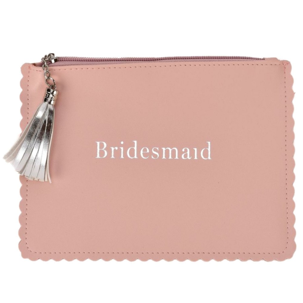 Wedding Gift Clutch Bag PU with Tassel – Pink Bridesmaid