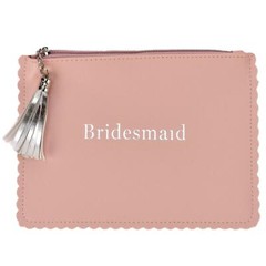 Wedding Gift Clutch Bag PU with Tassel – Pink Bridesmaid