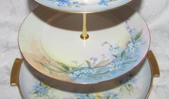 Custom Three Tier Tea Party Cake Stand Made With Vintage Hand Painted Plates