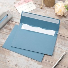50 Pack 5 x 7 Envelopes Colored Self Seal for 5.25 x 7.2 inches, Dusty-Blue