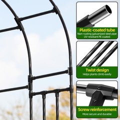 BUKLIYN Half Sided Arch Against The Wall Garden Trellis – Arch, Black
