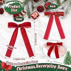 36 Pieces Christmas Velvet Bow Xmas Ribbon Wreath Bow Bulk Rustic Crafts Gift