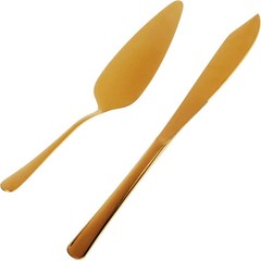 Wedding Cake Cutting Set Elegant Knife Server Pie Cutter Spatula Gold