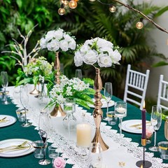 Sziqiqi Metallic Vase Centerpiece Stands for Wedding Table 20in-10pcs, Gold
