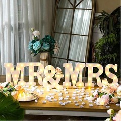8.5″ Tall MR & MRS LED Marquee Letters Light Tabletop Wedding Centerpiece