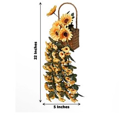 22″ YELLOW Silk Sunflowers ARTIFICIAL HANGING VINE Bush Party Events Decorations