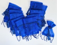 Jewelry Bags Organza Bags BLUE Gift Pouch Candy Wedding Favor Mix 5×7 3×4 48pcs