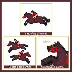 6pcs Horse Party Decorations Wooden Table Centerpieces Double Multicolor
