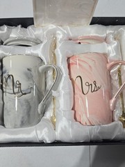 Wedding Gift, MR & MRS. Marble Mug giftset