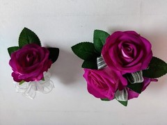 Hand Made wrist Corsage and boutonniere Set