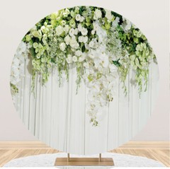 Flowers Wall Round Photography Background Wedding Arch Stand Cover Backdrop