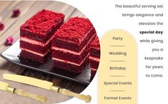 Homi Styles Wedding Cake knife and Server Set | Glitter Gold Color Premium 42…