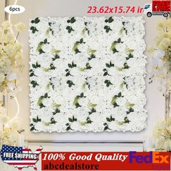 6x White Artificial Flower Wall Hydrangea Panel Bouquet Wedding Party Decor Tool