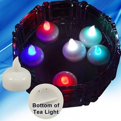 36 Multicolor Led Floating Floral Tea Light Candle for Wedding Centerpiece Decor