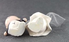 Cake Toppers Bride Groom Figures Tiny Marble People Handmade Miniature FREE SHIP