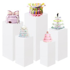 3/5PCS Metal Square Display Stands Pedestal Stands Pillars for Wedding Party