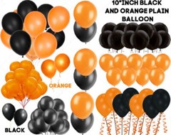 5″/10″/12″BLACK & ORANGE PLAIN LATEX BALLOONS FOR HALLOWEEN PARTY DECORATION BAL