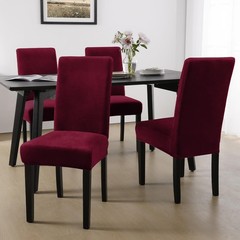 MOSAYT Velvet Stretch Chair Covers for Dining Room Set of 4 – Soft Slipcovers…