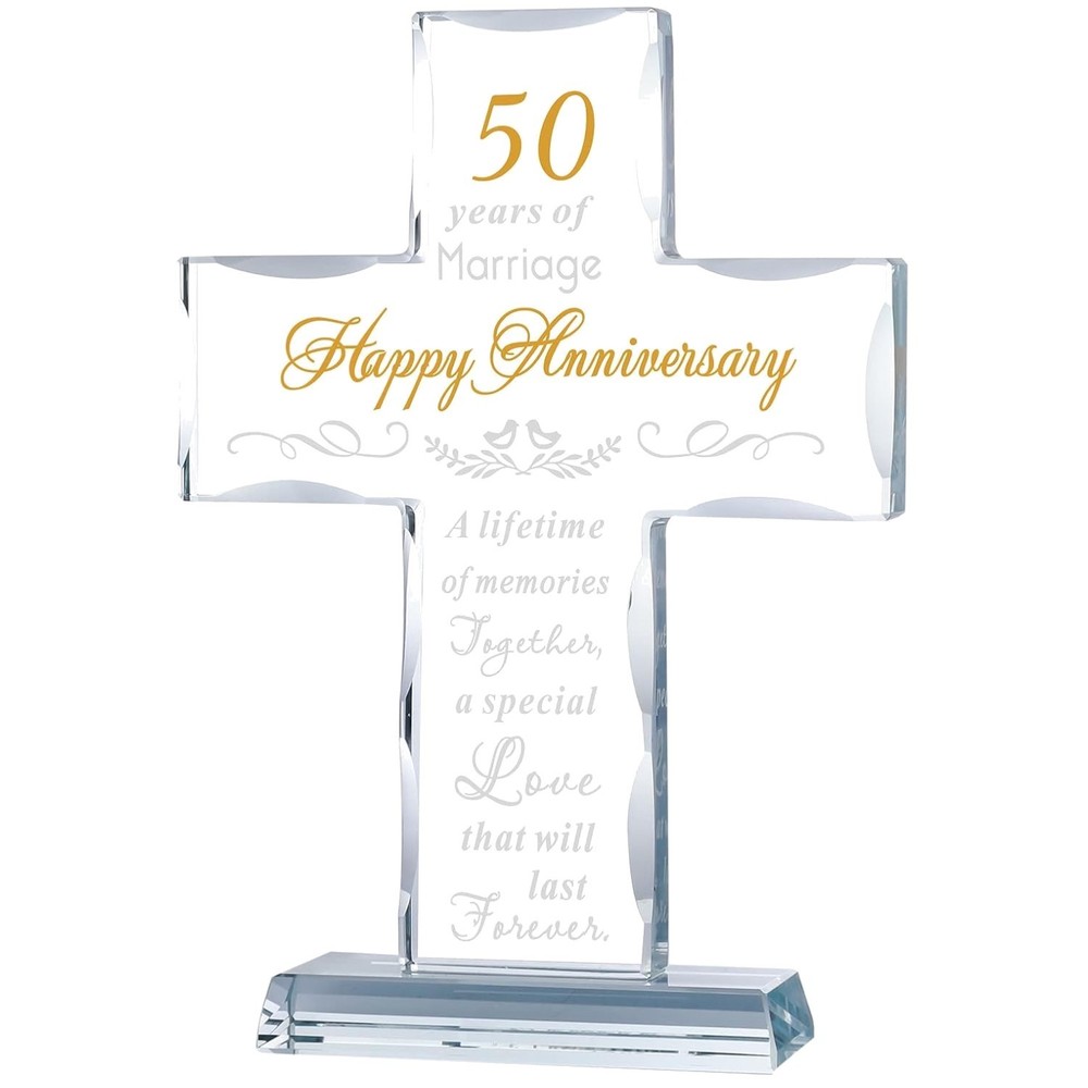 Elegant Religious Cross Gift for 50th Anniversary