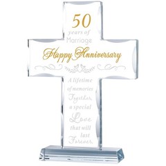 Elegant Religious Cross Gift for 50th Anniversary